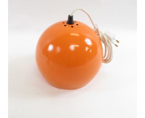 A vintage metal orange Topan pendant lamp designed after Verner Panton