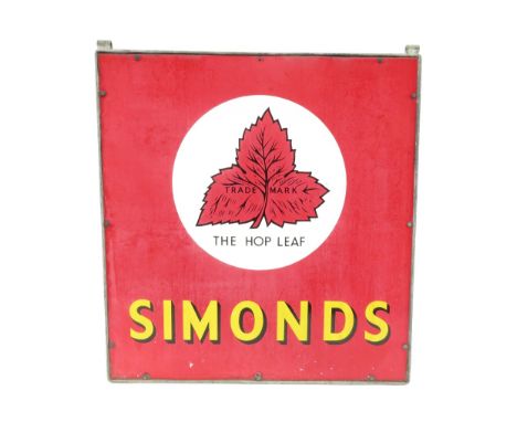A double sided enamel sign, Simonds Brewery, The Hope Leaf