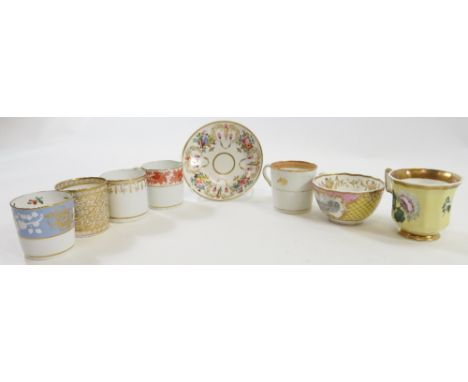 Five assorted Spode coffee cans, two cups and a saucer