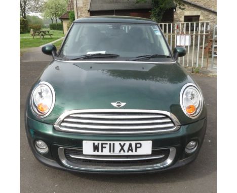 Mini Cooper three door hatchback, registration number WF11 XAP, 1598cc petrol engine, British racing green, mileage just unde