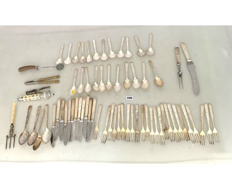 63 piece silver plated cutlery set comprising 12 soup spoons, 12 dessert spoons, 12 knives, 23 forks, 4 serving spoons, carvi