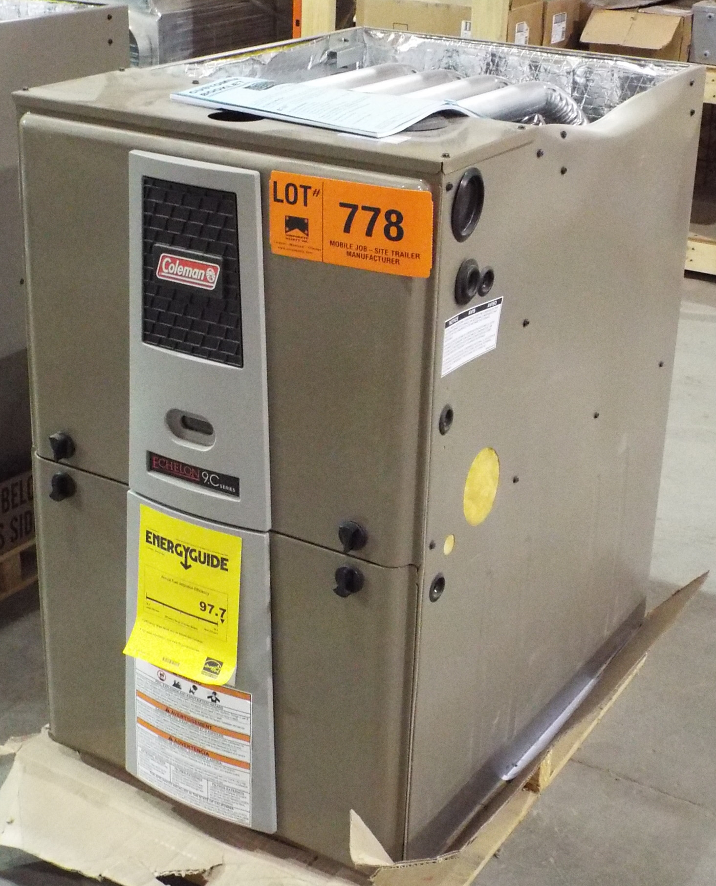 { Choice of lots 778 } COLEMAN ECHELON 9.C SERIES NATURAL GAS FURNACE