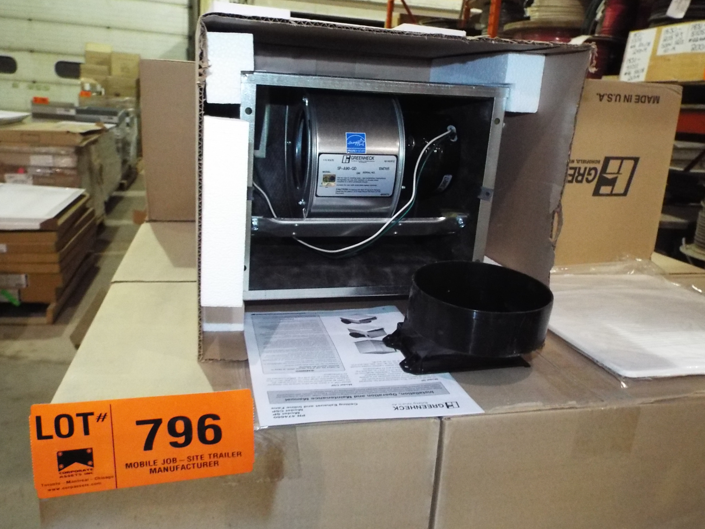 LOT/ (33) GREENHECK SPA90QD EXHAUST BLOWER FAN WITH COVER