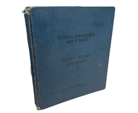 Royal Canadian Air Force. 1942-45 WW2, Pilot's Flying Log Book - Stringer-Jones (Walter, pilot), approx 110pp. with manuscrip