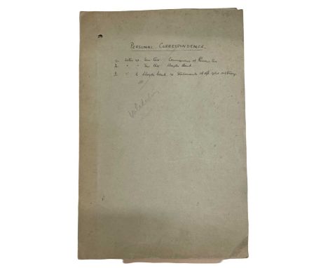 WW2 Archive of congratulatory letters for Lieutenant General Sir Lionel Vivian Bond. Comprising approx 35 typed and manuscrip