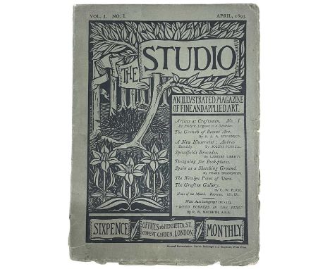 1903 The Studio. Vol 1. No. 1. April. 1893. First Edition, first issue of the studio Magazine in Original printed wraps. 37pp