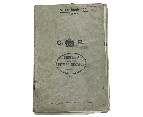WW2. Manuscript book. c1941. “Notes on the German Artillery”. S.O Book 136. Original limp card wraps. 29pp of hand written en