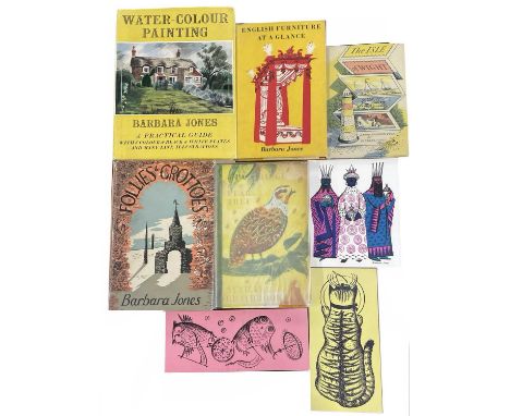 JONES, Barbara. 5 books and 3 few greetings cards. Follies &amp; Grottoes, 1953 First Edition, London Constable. A Partridge 