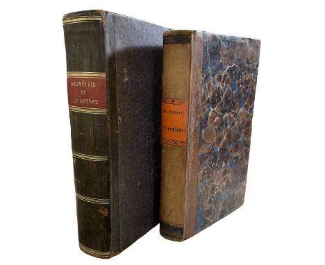 MATHEMATICS. Elements De Geometrie Avec Des Notes. Legendre Adrien Marie. 1808. 8vo, period half calf, gilt bands, Morocco ti