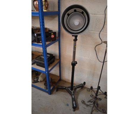 An Art Deco mobile film studio flood light, (partly restored - working but sold as a collector's item)