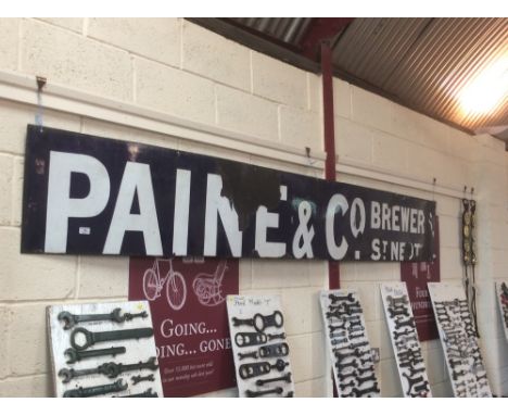 A Pain & Co. Brewers of St Neots enamel sign AF, approx. 120" x 16"