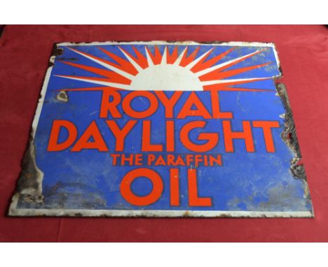 A Royal Daylight paraffin double sided enamel sign, (55cm x 45.5cm approx)