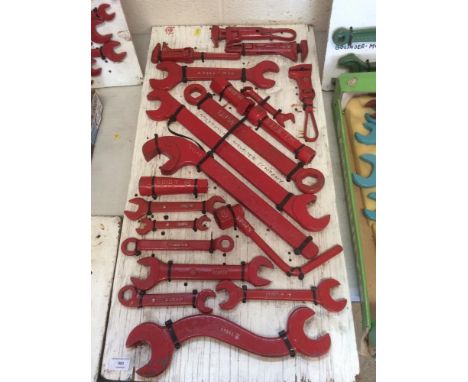 A display board featuring various tools from International Harvester Co. (22)