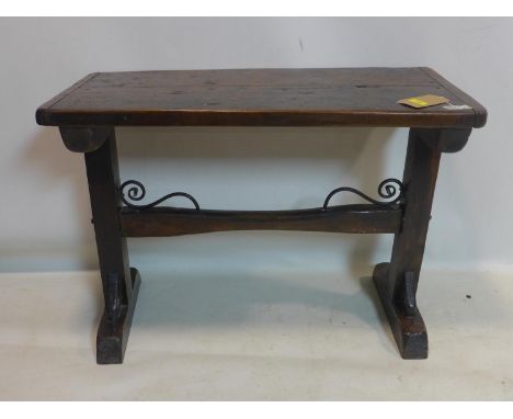 A 19th century oak side table, on bracket feet, H.69 W.97 D.45cm 