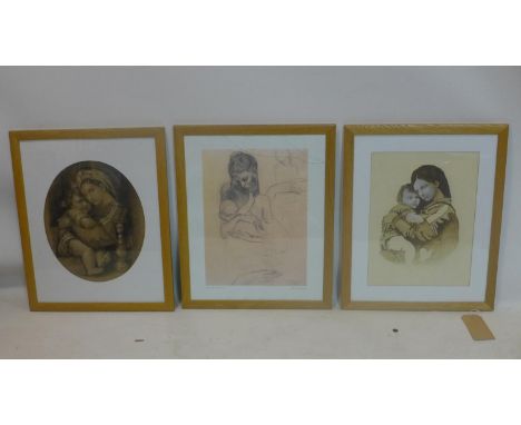 Three pictures to include a Picasso print 