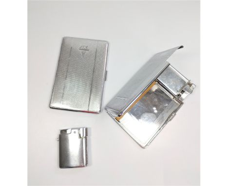 A cigarette case, a lighter, and a cigarette case with a lighter 