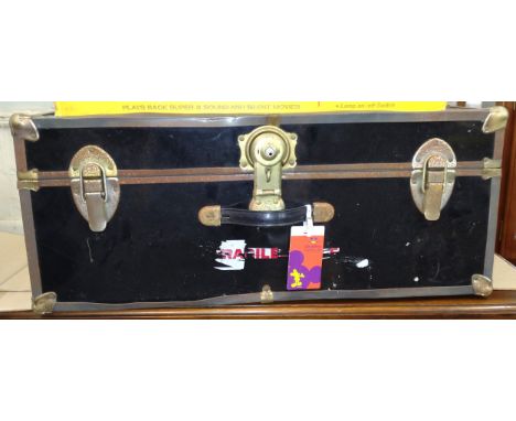 A vintage metal trunk 