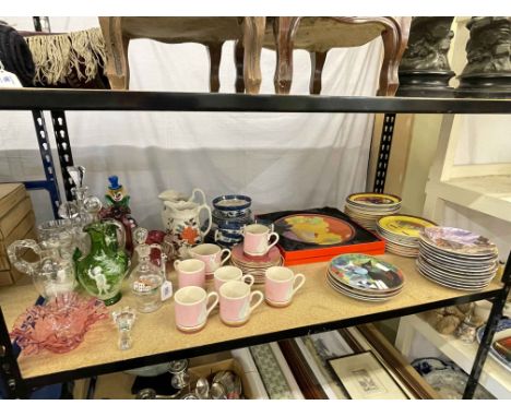 Collection of limited edition Clarice Cliff Bizarre plates, Mary Gregory glasswares, Murano clown, Cranberry glass, Carlton w