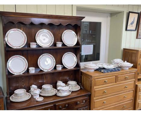 Royal Worcester Holly Ribbons dinner service, approximately 70 pieces.
