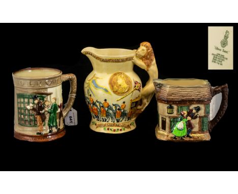 Collection of Royal Doulton Vintage Jugs &amp; Tankards including: Royal Doulton 'Old Curiosity Shop' Jug from the Dickens se