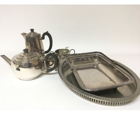 A collection of silver plate including an Art Deco design tea set - NO RESERVE