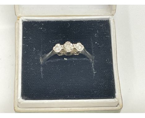 Platinum 3 stone diamond ring