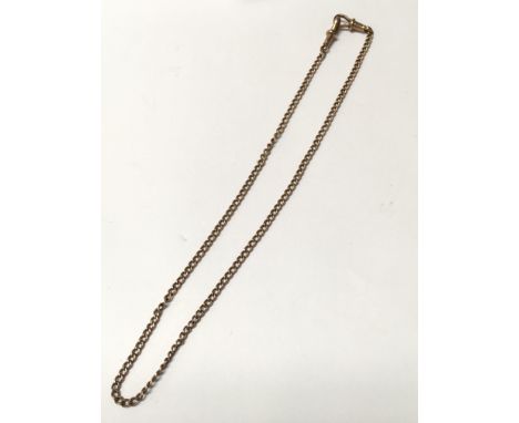 A 9ct gold watch chain weighing approximately 9g.