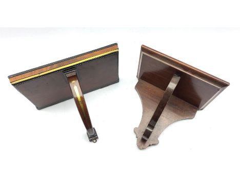 Regency mahogany wall bracket with brass inlay W31cm and a Victorian mahogany bracket W26cm - Condition Report 