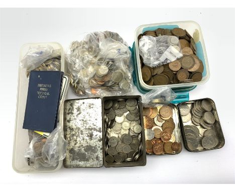 Great British and World coins including pre-decimal coinage, pennies, GB old large 5p and 10p coins, 'Britain's First Decimal