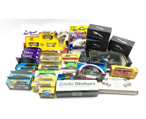 Modern diecast toy vehicles including Corgi 'James Bond 007 Goldfinger', three Jaguar Atlas Editions cars, various Corgi 'The