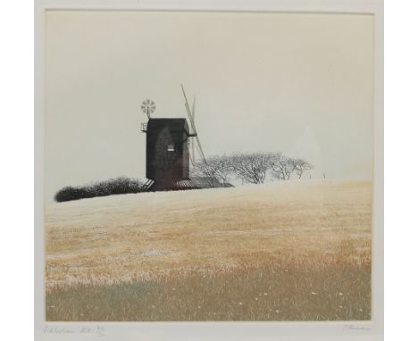 Paul Bisson (British 1938-): 'Icklesham Mill', limited edition coloured etching signed titled and numbered 104/150, 25cm x 26
