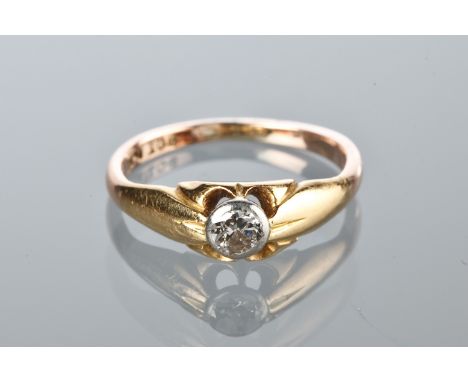 DIAMOND SOLITAIRE RING
set with a brilliant cut diamond of approximately 0.20 carats, marked 9ct and PLAT for nine carat gold