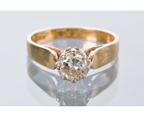 DIAMOND SOLITAIRE RING
c.1970s, set with a  brilliant cut stone of approximately 0.55 carats, marked 750 for eighteen carat g