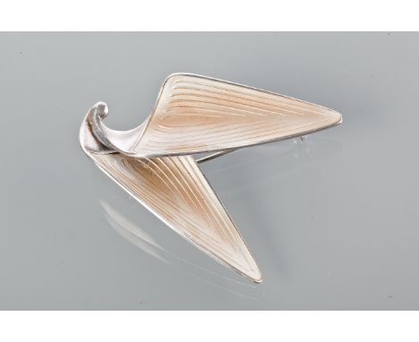 NORWEGIAN SILVER ENAMEL BROOCH
of modernist design, with cream coloured enamel, marked '925 Sterling Norway' to the reverse