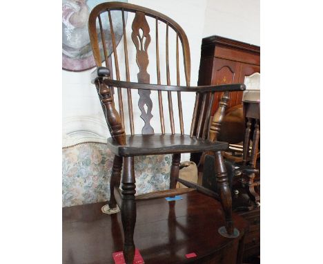 A 19th Century stick back Windsor armchair