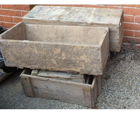 A selection of old pine trunks and trough etc