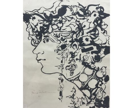 René Portocarrero (Cuban 1912-1986): Portrait of a Cuban Woman, serigraph signed and dated '81 in pencil 40cm x 33cm