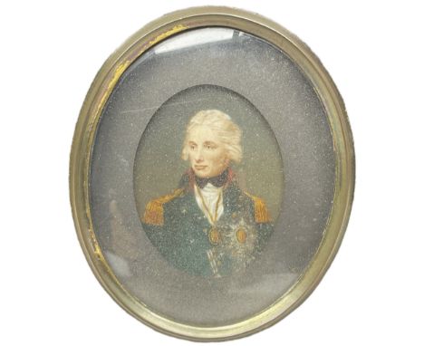 After Lemuel 'Francis' Abbott (British 1760-1803): Portrait Miniature of Admiral Horatio Nelson in Military Uniform, oval wat