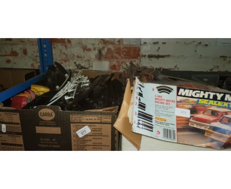 2 boxes of Scalextric track and controllers