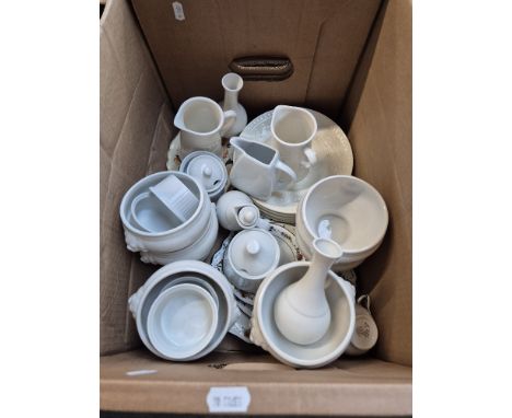 A box of mixed ceramics including Meakin, Balmoral, Wedgwood, etc