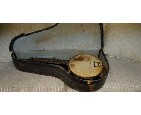 An old ukelele in a case 