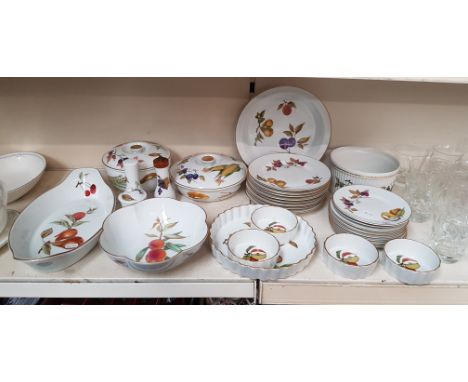 Royal Worcester Evesham - 30 pieces including serving items, pie dish,casserole dishes, 16 plates (8 in each set of two diffe