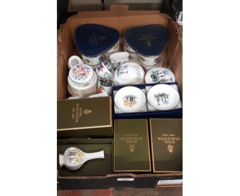 Royal Worcester- 12 boxed items in fine bone china including cake plate in Lavinia design, small vases etc. together with 18 
