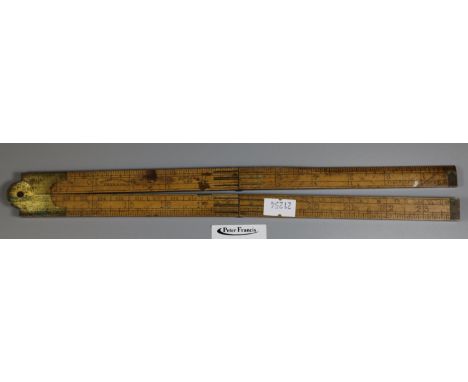 Vintage Preston & sons folding wooden and brass ruler.(B.P. 21% + VAT) 