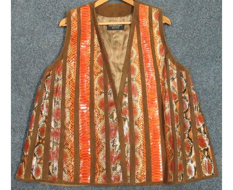 A vintage suede and snakeskin waistcoat with 'Harbort leather design Barcelona' label.(B.P. 21% + VAT) 