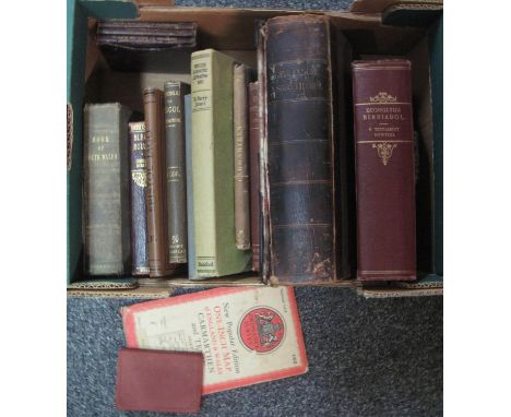 Box of antiquarian books to include; 'Second edition Cliffe's Book of South Wales, Bristol Channel, Monmouthshire & the Wye' 