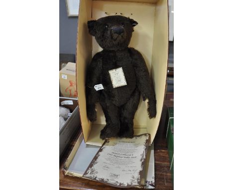 Steiff 1907 replica teddy bear dark brown, in original box with COA, limited edition of 3000.(B.P. 21% + VAT) 