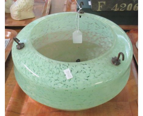 Green marbled glass vintage ceiling light.(B.P. 21% + VAT) 