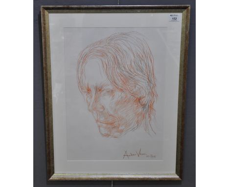 Andrew Vicari (modern Welsh), portrait of a man, signed and dated, pencil and crayon. 52 x 38cm approx. Framed and glazed. (B