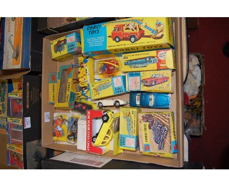 One tray containing a quantity of boxed and playworn Corgi Toys diecasts, to include No.55 Fordson Power Major tractor, No.24